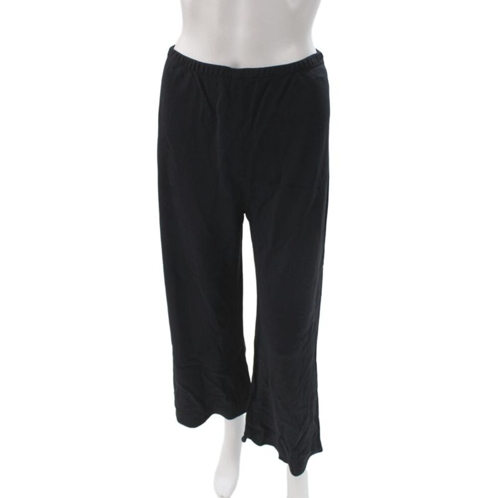 The Row Women Cropped Black Pants Minimalist Pull On Size S